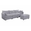 Seccional Izquierdo o Derecho Casanova Samantha Moderno 3 cuerpos + Ottoman Gris