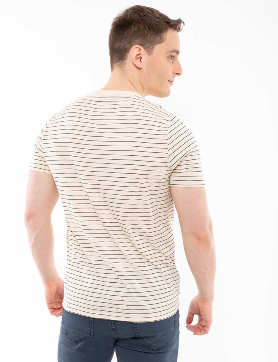 Polera Con Rayas Manga Corta Hombre Zibel
