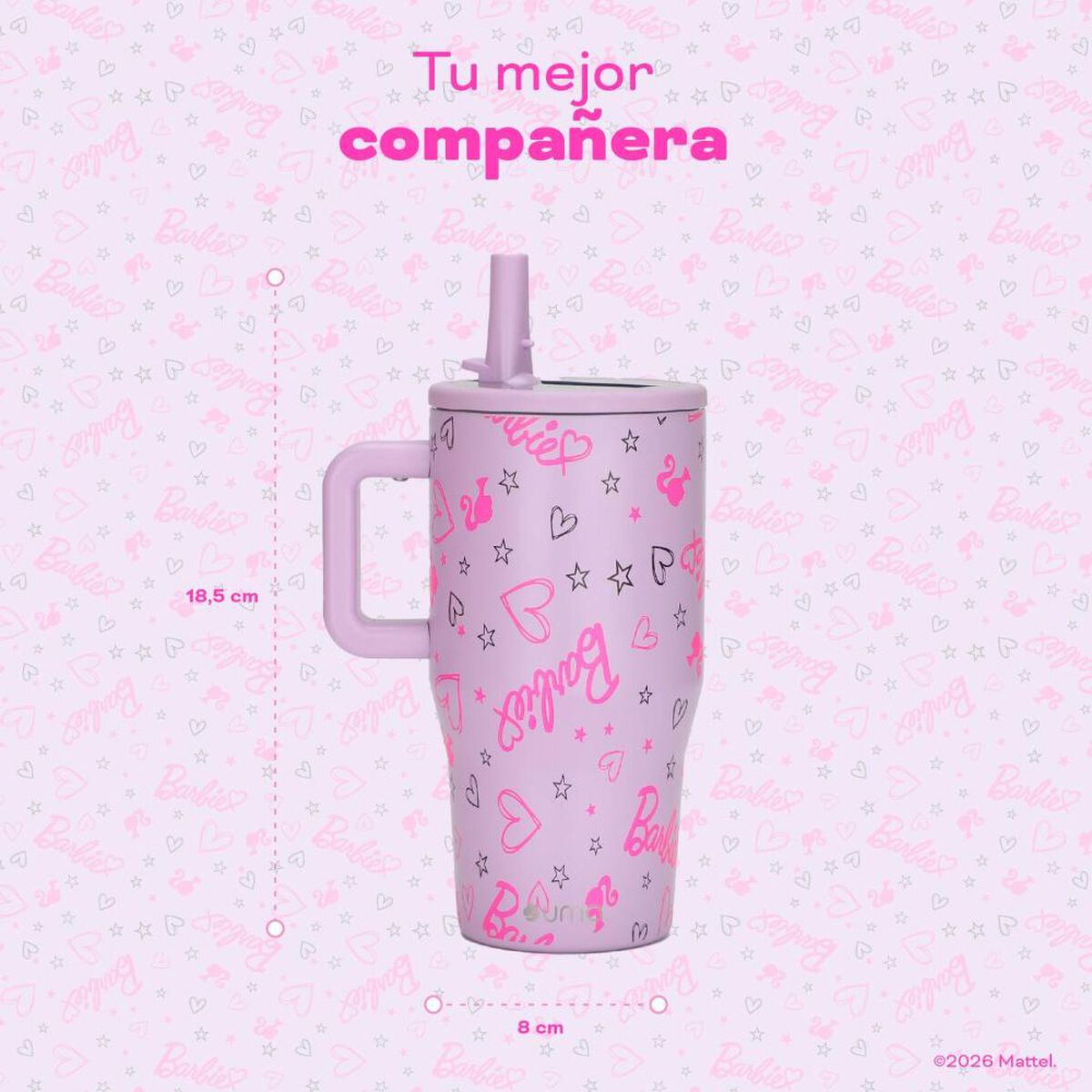 Vaso T&eacute;rmico UMA Barbie Love 590ml Acero Inox Violeta