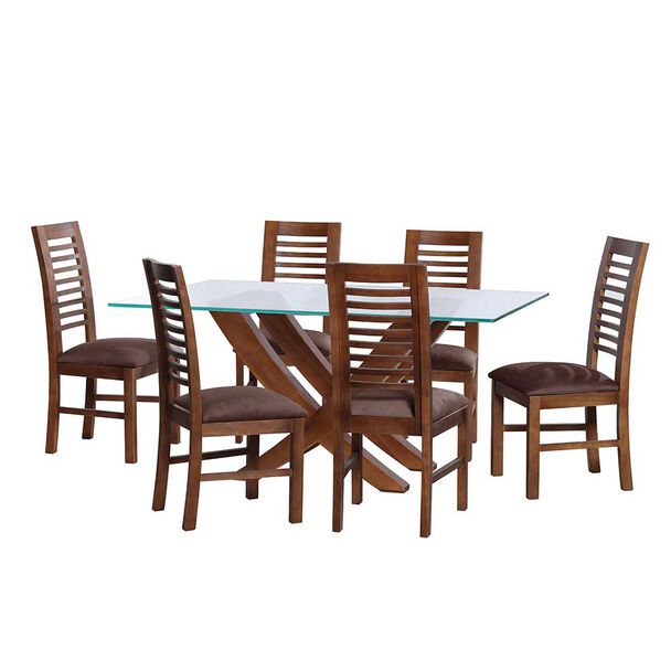 Juego de Comedor Latam Home Alicante 6 Sillas Chocolate
