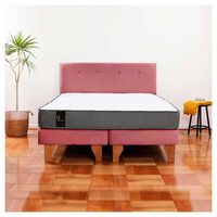 Cama Europea Latam Home Base Dividida 2 Plazas Zen Best Palo Rosa + Respaldo
