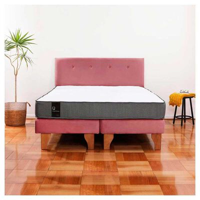Cama Europea Latam Home Base Dividida 2 Plazas Zen Best Palo Rosa + Respaldo