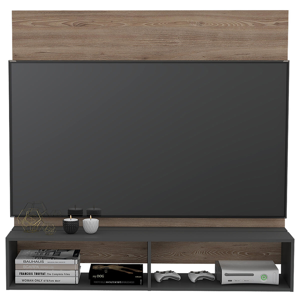 Panel TV TuHome Vassel Miel /Plomo Hasta 60"