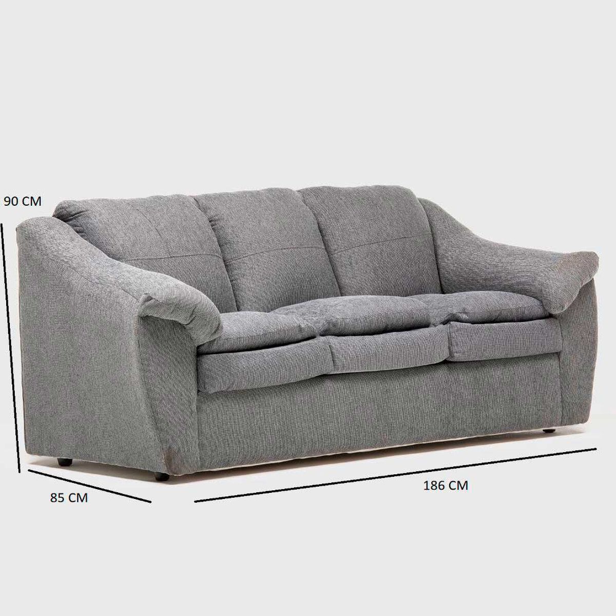 Juego de Living Cabsur Galicia Sofá 3 Cuerpos + Sofá 2 Cuerpos Chenille Gris