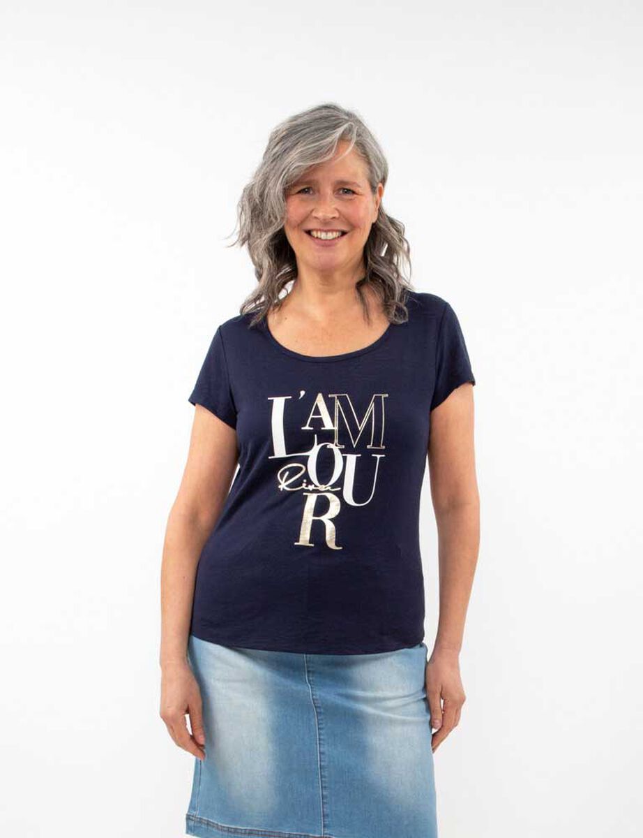 Polera Con Estampado Manga Corta Mujer Portman Club