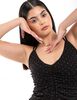Vestido Corto Con Apliques De Brillo Sin Mangas Mujer Icono