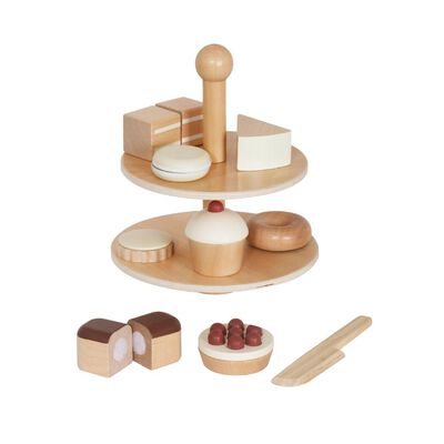 Set Juego Pasteler&iacute;a Corta Postre Infantil Madera Band&uacute;