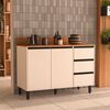 Mueble Base de Cocina Premier Vekkahome 2 Puertas 3 Cajones Beige