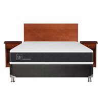 Box Spring CIC 2 Plazas New Ortopedic + Respaldo + 2 Veladores New Villarrica
