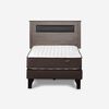 Cama Europea Rosen 1,5 Plazas New Ergo T + Respaldo Ferrera Gris