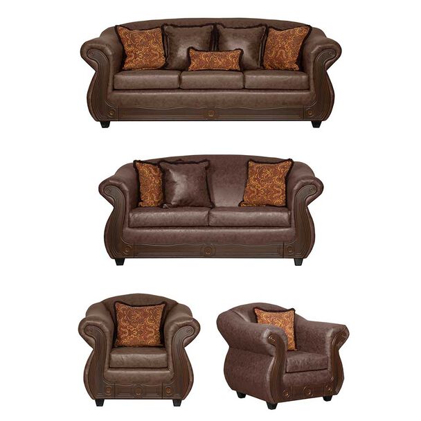 Juego de Living Black Factory Estambul 7 Cuerpos Chocolate