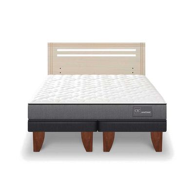 Cama Europea CIC Base Dividida 2 Plazas Anatomic + Respaldo Munich Alpino