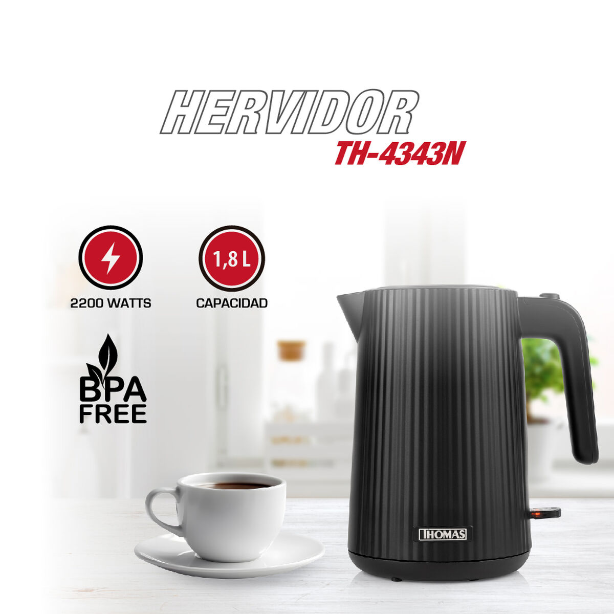 Hervidor Thomas TH-4343N 1,8 lts