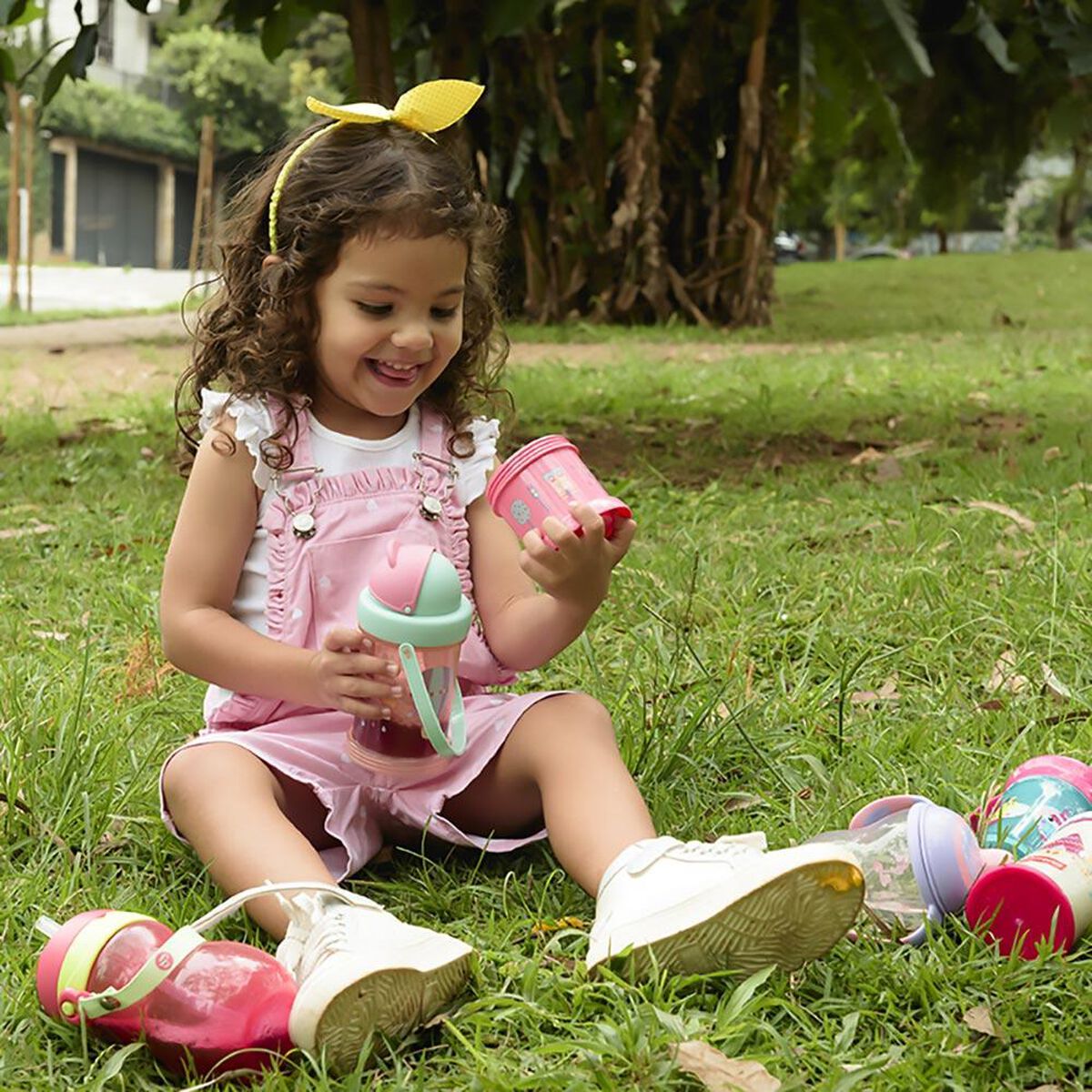 Vaso Porta Snack Playfyl Sunset Rosa Fisher Price
