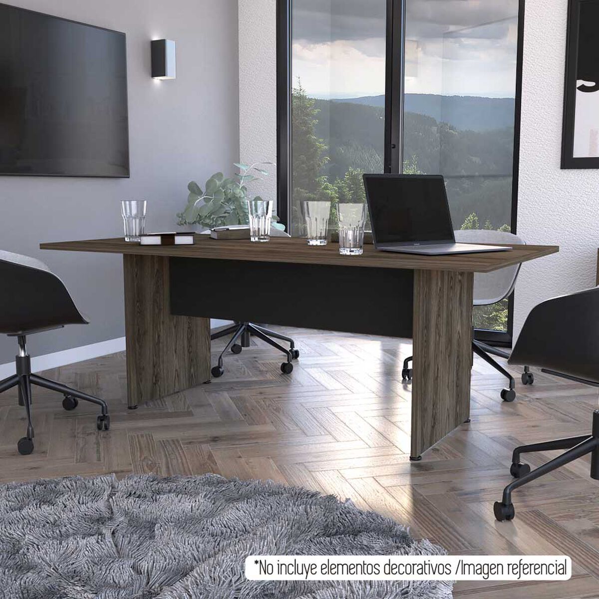 Escritorio TuHome Home Office Negro Soft Coñac