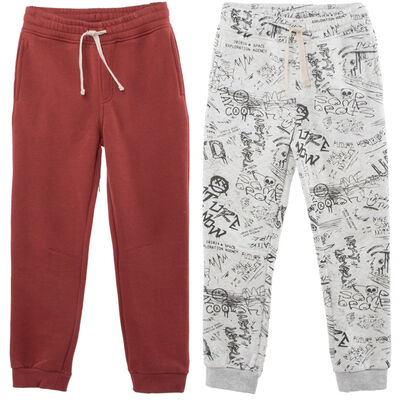 Imagen 1 del producto Pack 2 Pantalón Buzo de Algodón Niño Chess Grey Mlg N