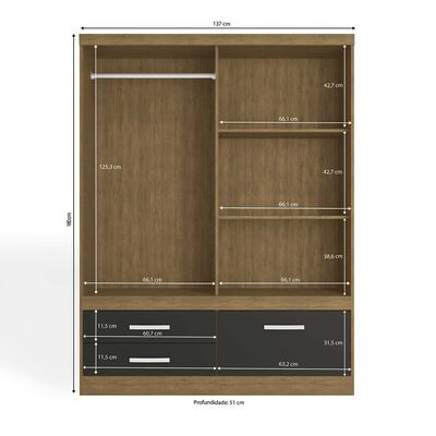 Imagen 2 del producto Clóset Yardas S582 2 Puertas 3 Cajones