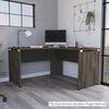 Escritorio en L TuHome Home Office Negro Soft Coñac