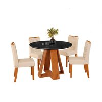 Juego de Comedor Vekkahome Celeste 4 Sillas Negro