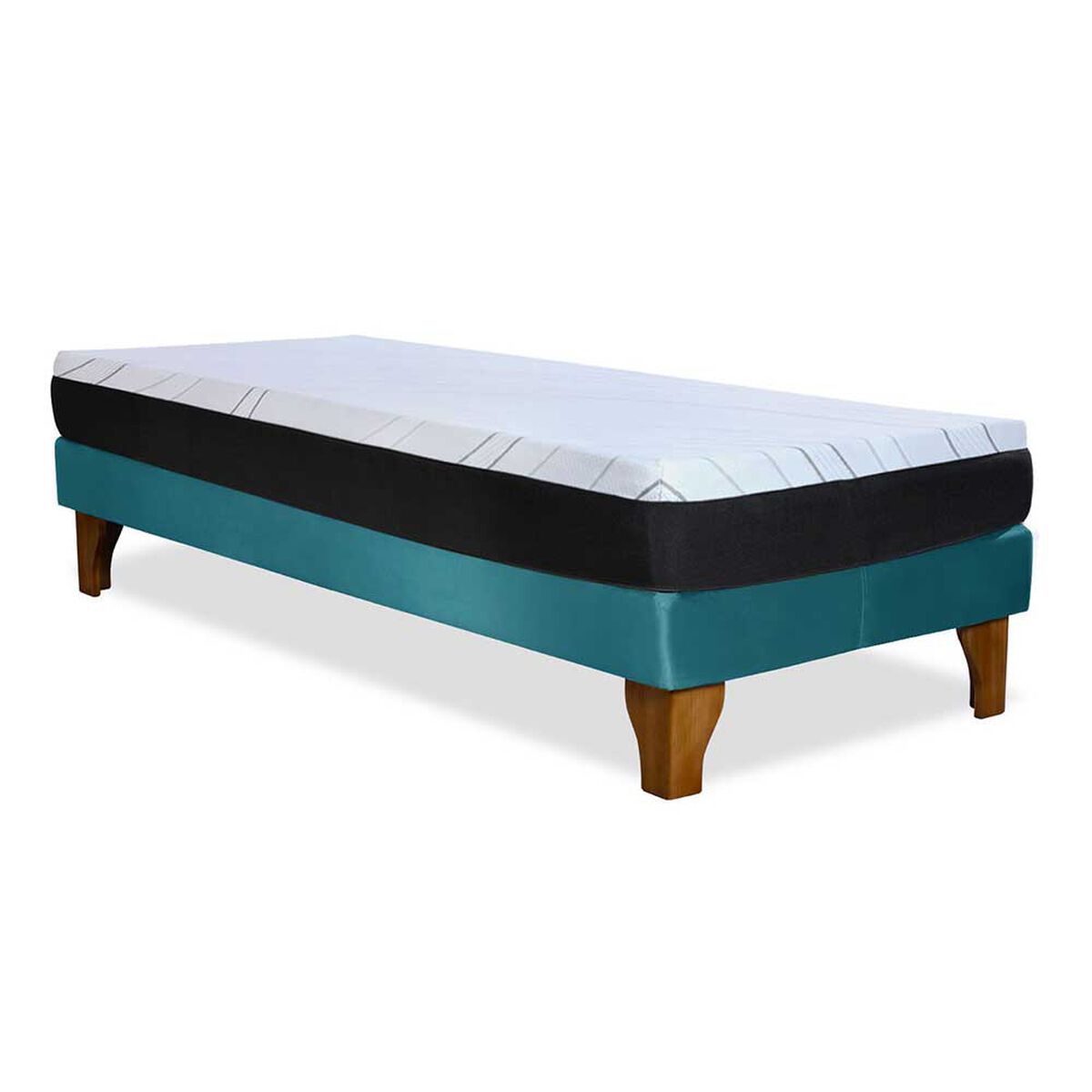 Cama Europea Latam Home 1,5 Plazas Zen Pro Turquesa