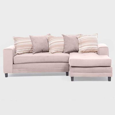 Sofá Seccional Derecho Living Factory Milan 3 Cuerpos Beige