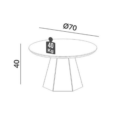 Imagen 2 del producto Mesa de Centro Decocasa TB605 Off White Castaño