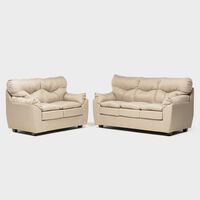 Juego de Living Almore Belén Sofá 3 Cuerpos + Sofá 2 Cuerpos Beige