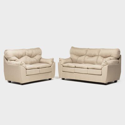 Imagen 1 del producto Juego de Living Almore Belén Sofá 3 Cuerpos + Sofá 2 Cuerpos Beige