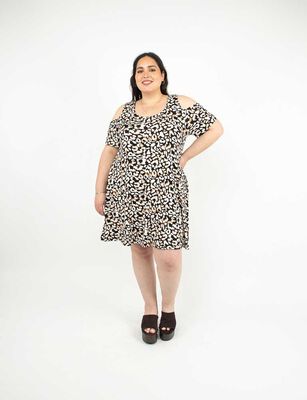 Imagen 1 del producto Vestido Corto Manga Corta Mujer Extralindas Cafe, Color-1, Negro, Rosado