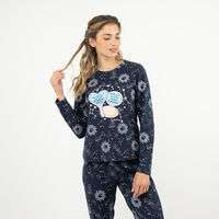 Pijama Conjunto Mujer Icono Azul, Gris