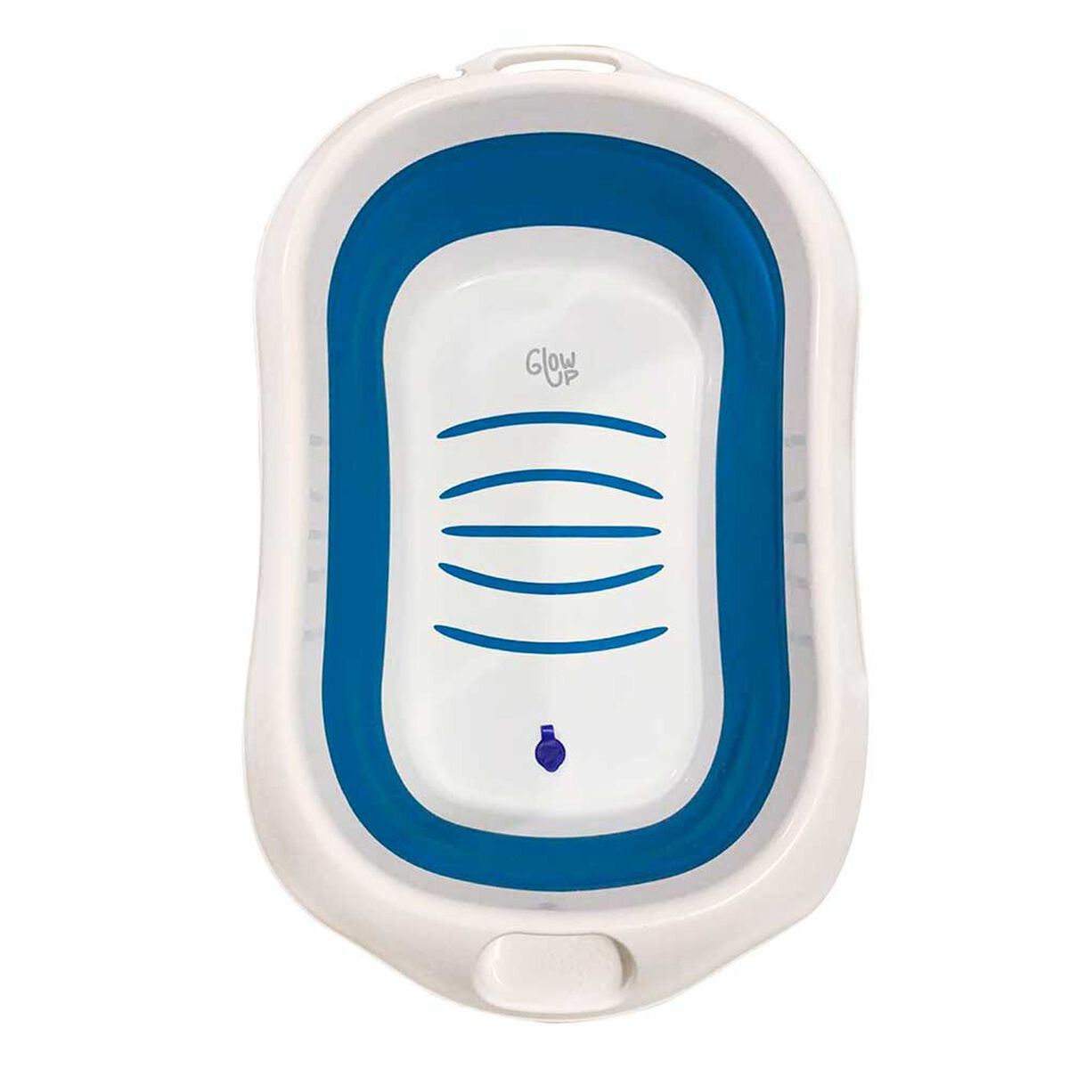 Bañera Bebé Plegable + Malla Seguridad Celeste GlowUp