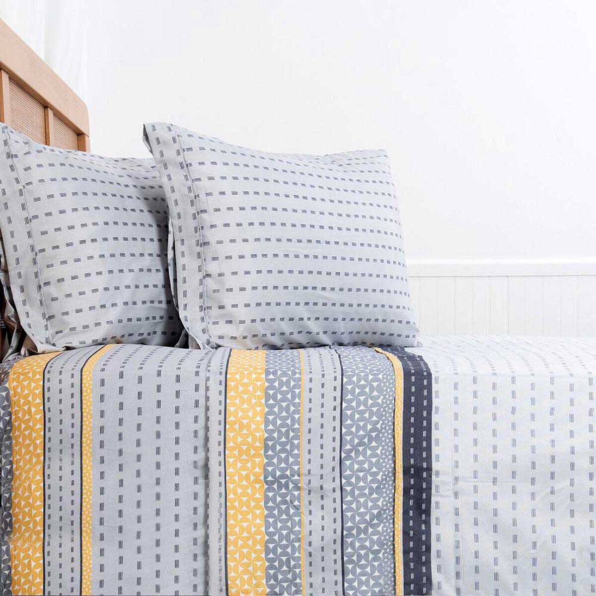 Juego de S&aacute;banas Plumetti King Estampada Birch