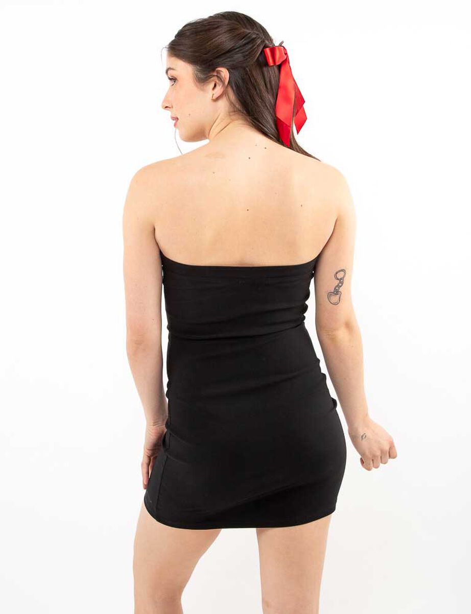 Vestido Corto Strapless Mujer Icono