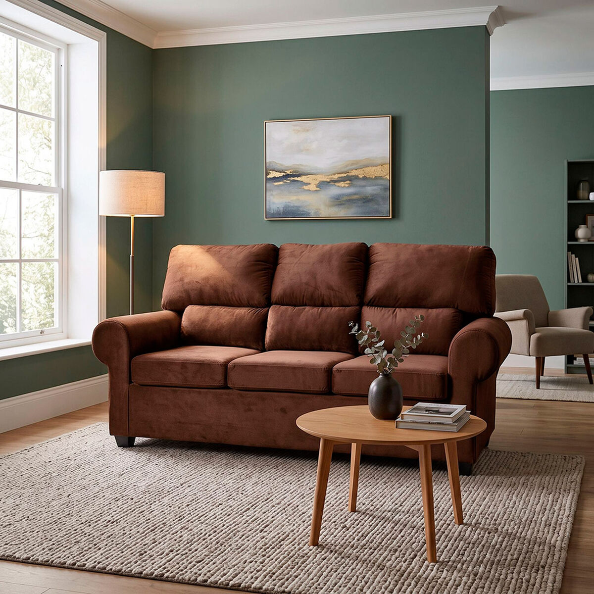 Sof&aacute; Muebles MPR Boston 3 Cuerpos Caf&eacute;
