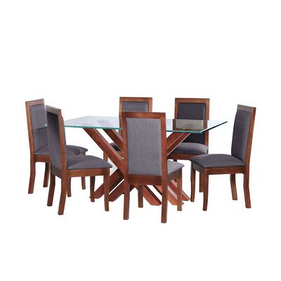 Imagen 1 del producto Juego de Comedor Latam Home Merida 6 Sillas Gris Oscuro