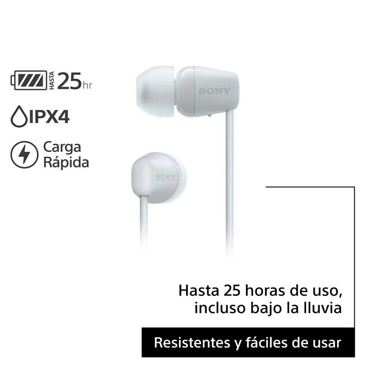 Audífonos Bluetooth In Ear SONY WI-C100/WZUC Blanco