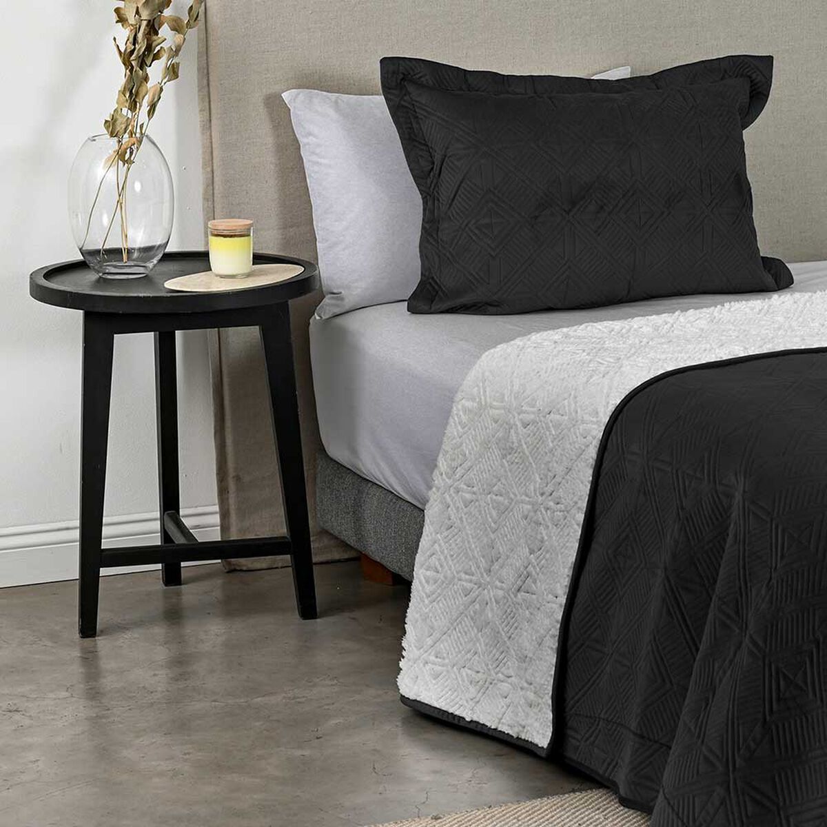 Quilt Sherpa American Family 1.5 Plazas Grafito