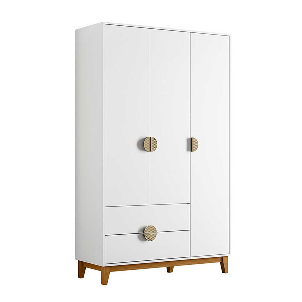 Clóset Vekkahome Ipe 3 Puertas 2 Cajones Blanco Café