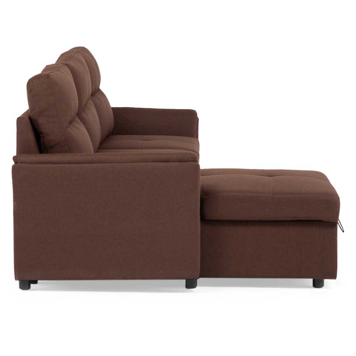 Seccional Cama Daniels Moderno 3 Cuerpos Caf&eacute; New Sidney