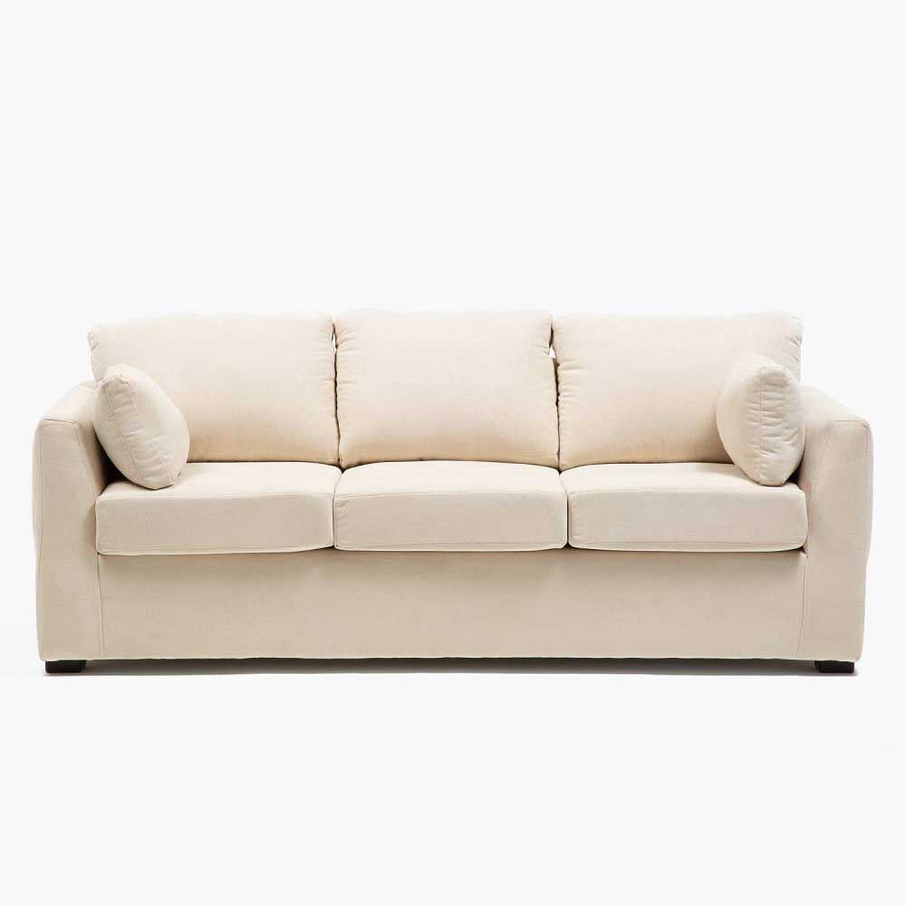 Sofá Kea Texas Tela 3 Cuerpos Beige