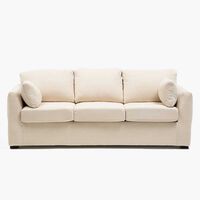 Sofá Kea Texas Tela 3 Cuerpos Beige