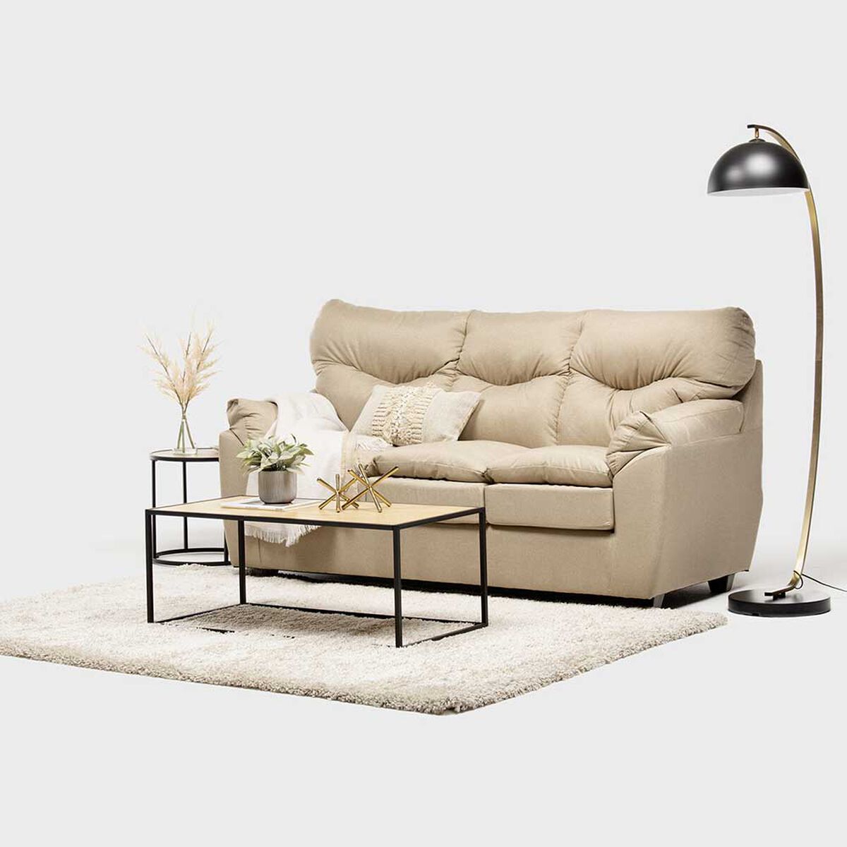 Sofá Almore Belen 3 Cuerpos Beige
