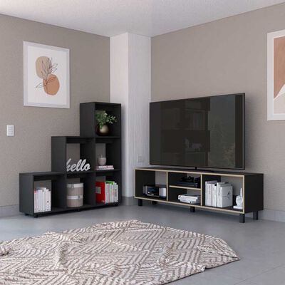 TUHOME Combo Rack TV65 + Biblioteca TuHome Nomik Wengue Duna