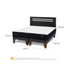 Cama Europea CIC Base Dividida 2 Plazas Premium + Respaldo Munich Negro