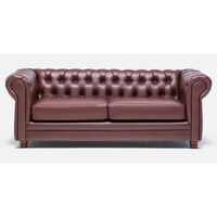 Sofá Barra Design Chesterfield 3 Cuerpos Café