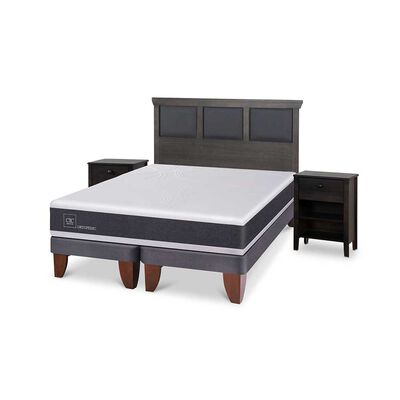 Imagen 2 del producto Cama Europea CIC Base Dividida King Ortopedic + Respaldo + 2 Veladores Torino