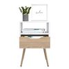 Velador TuHome Otom 1 Cajones Blanco y Rovere