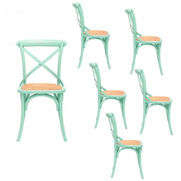 Set 6 Sillas Spazzio Retro Menta
