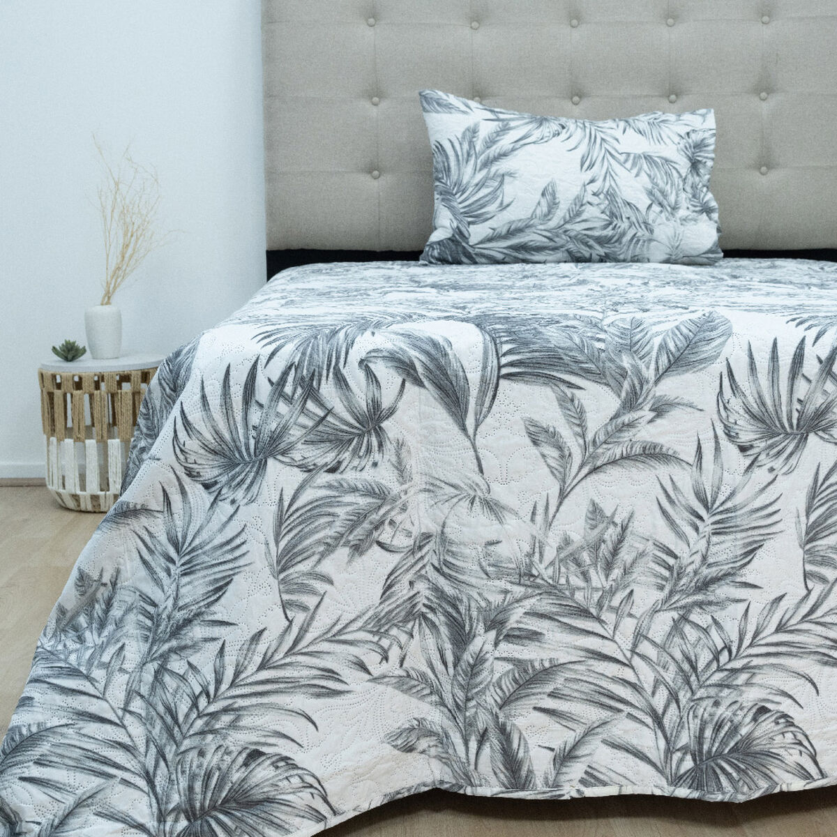 Quilt Doral Hotpress Estampado 1,5 Plazas Bot&aacute;nico