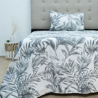 Quilt Doral Hotpress Estampado 1,5 Plazas Bot&aacute;nico